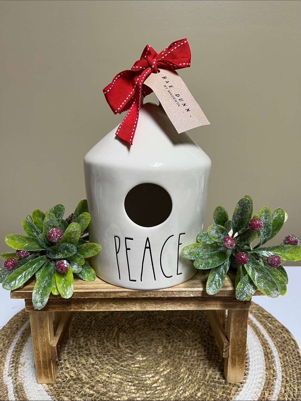Rae Dunn ceramic “Peace” Birdhouse NWT